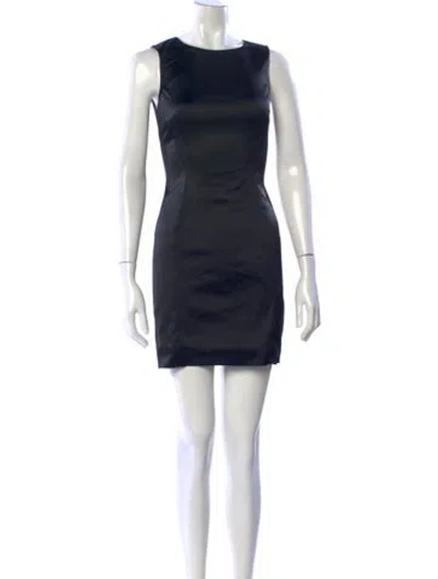 Pre-owned D&g Satin Mini Dress In Black