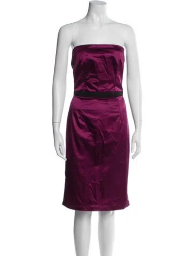 Pre-owned D&g Satin Mini Dress In Burgundy
