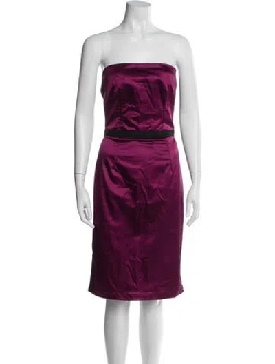 Pre-owned D&g Satin Mini Dress In Burgundy