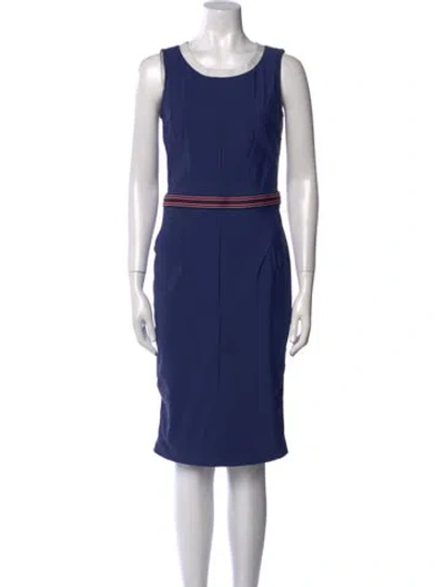 Pre-owned D&g Scoop Neck Knee-length Dress In Blue