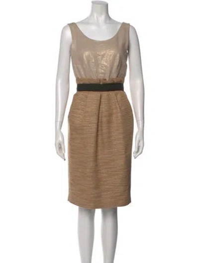 Pre-owned D&g Scoop Neck Knee-length Dress In Neutral