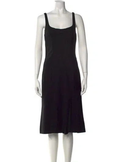Pre-owned D&g Scoop Neck Midi Length Dress In Black