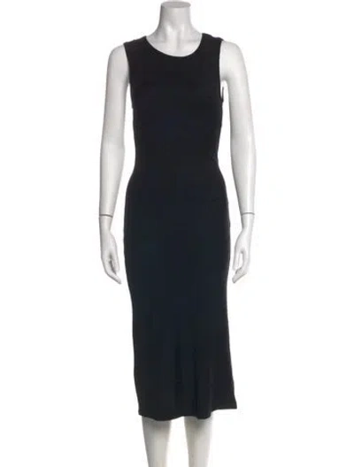 Pre-owned D&g Scoop Neck Midi Length Dress In Black