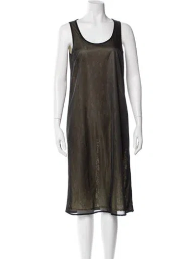 Pre-owned D&g Scoop Neck Midi Length Dress In Green