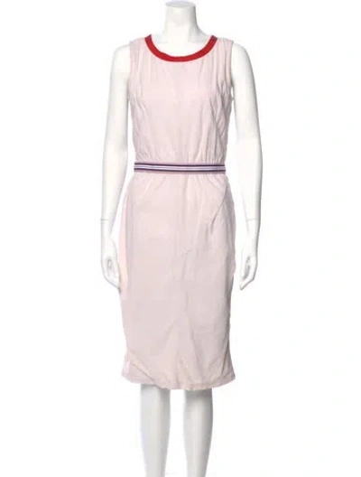 Pre-owned D&g Scoop Neck Midi Length Dress In Neutral