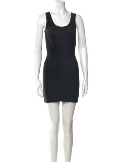 Pre-owned D&g Scoop Neck Mini Dress In Black