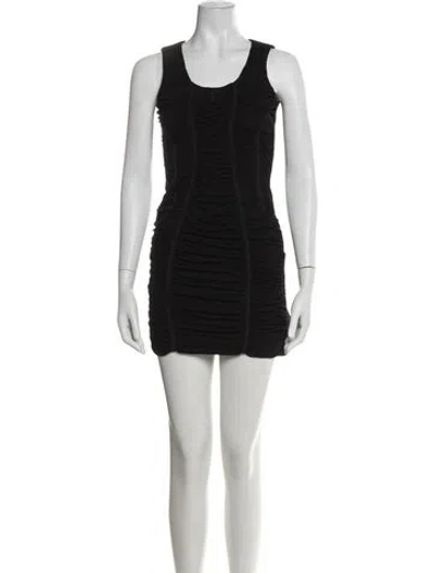 Pre-owned D&g Scoop Neck Mini Dress In Black
