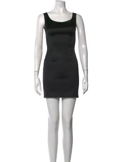 Pre-owned D&g Scoop Neck Mini Dress In Black