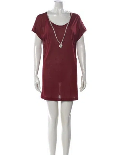 Pre-owned D&g Scoop Neck Mini Dress In Burgundy