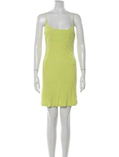 Pre-owned D&g Scoop Neck Mini Dress In Green