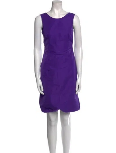 Pre-owned D&g Scoop Neck Mini Dress In Purple