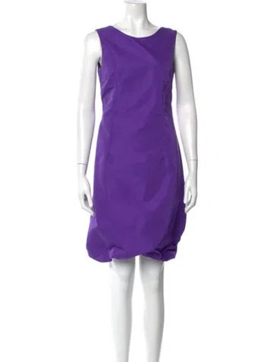 Pre-owned D&g Scoop Neck Mini Dress In Purple