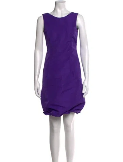 Pre-owned D&g Scoop Neck Mini Dress In Purple
