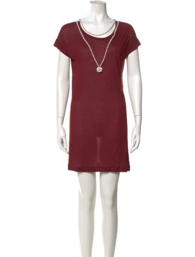 Pre-owned D&g Scoop Neck Mini Dress In Red