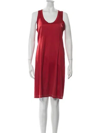 Pre-owned D&g Scoop Neck Mini Dress In Red