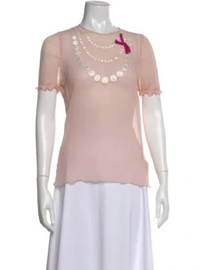 Pre-owned D&g Scoop Neck Short Sleeve Blouse In Pink