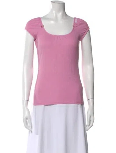 Pre-owned D&g Scoop Neck Short Sleeve T-shirt In Pink