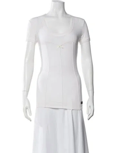 Pre-owned D&g Scoop Neck Short Sleeve T-shirt In White