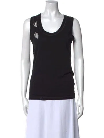 Pre-owned D&g Scoop Neck Sleeveless Top In Black