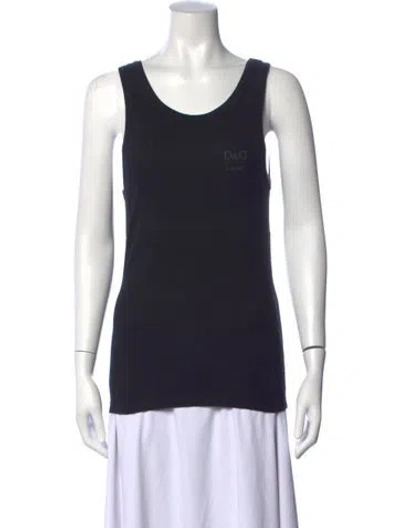 Pre-owned D&g Scoop Neck Sleeveless Top In Black