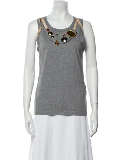 Pre-owned D&g Scoop Neck Sleeveless Top In Blue