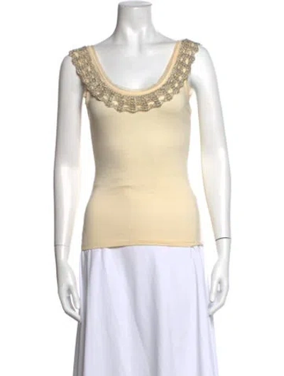 Pre-owned D&g Scoop Neck Sleeveless Top In Neutrals