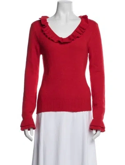 Pre-owned D&g Scoop Neck Sweater In Red