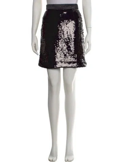 Pre-owned D&g Sequin Embellishments Mini Skirt In Black
