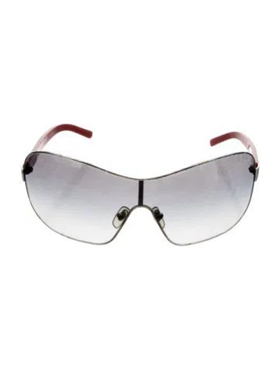 Pre-owned D&g Shield Gradient Sunglasses In Red