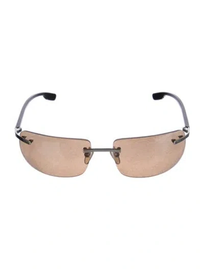 Pre-owned D&g Shield Mirrored Sunglasses In Brown