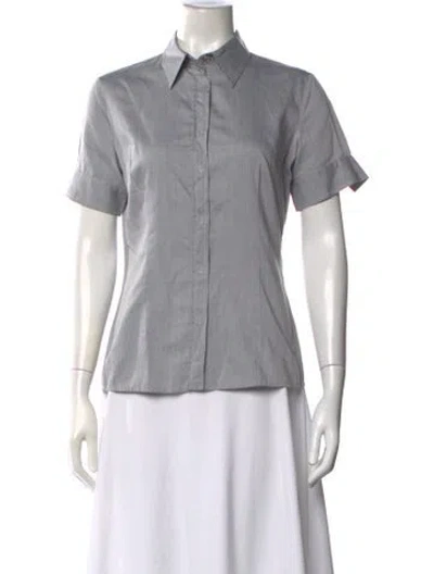 Pre-owned D&g Short Sleeve Button-up Top In Grey