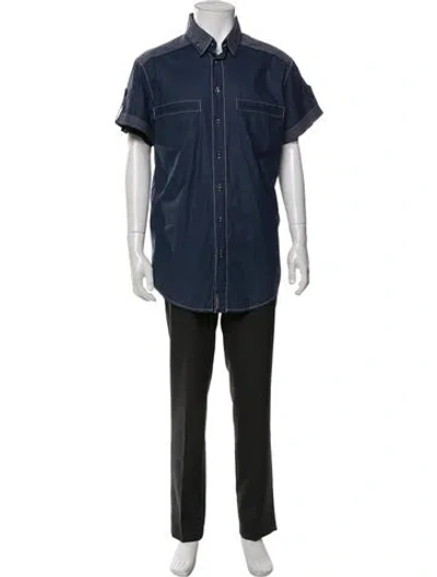 Pre-owned D&g Short Sleeve Shirt In Blue