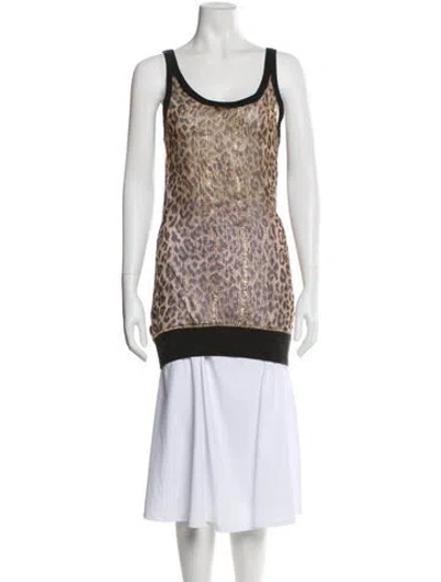 Pre-owned D&g Silk Animal Print Top