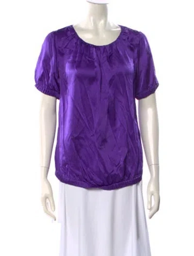 Pre-owned D&g Silk Crew Neck Blouse In Purple