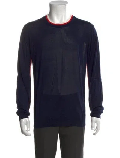 Pre-owned D&g Silk Crew Neck Pullover In Blue