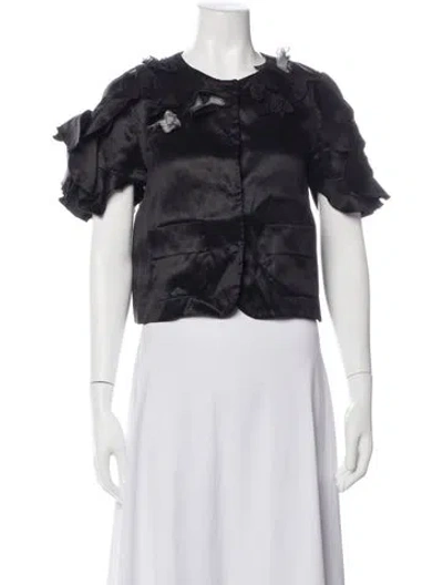 Pre-owned D&g Silk Crew Neck Top In Black