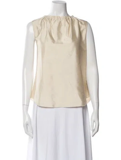 Pre-owned D&g Silk Crew Neck Top In Neutral