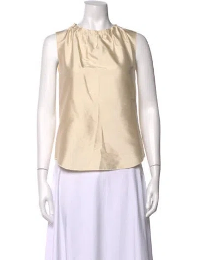 Pre-owned D&g Silk Crew Neck Top In Neutrals