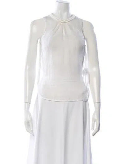 Pre-owned D&g Silk Crew Neck Top In Neutrals