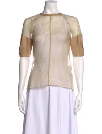 Pre-owned D&g Silk Crew Neck Top In Neutrals