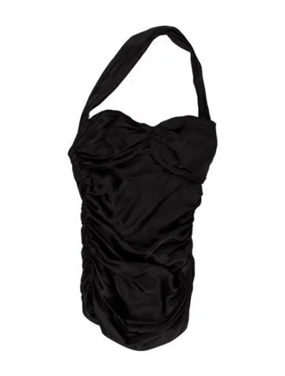 Pre-owned D&g Silk Halterneck Top In Black