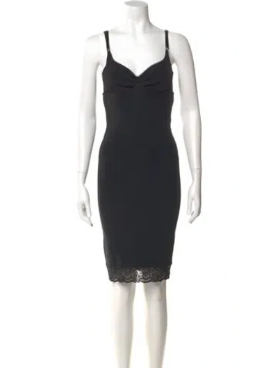 Pre-owned D&g Silk Knee-length Dress In Black