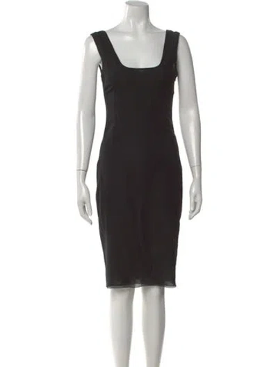 Pre-owned D&g Silk Knee-length Dress In Black