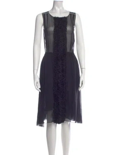 Pre-owned D&g Silk Knee-length Dress In Blue