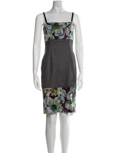 Pre-owned D&g Silk Knee-length Dress In Green