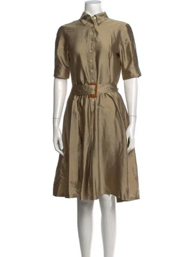 Pre-owned D&g Silk Knee-length Dress In Neutrals