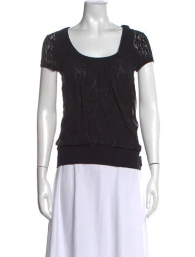 Pre-owned D&g Silk Lace Pattern Top In Black