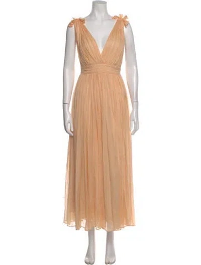 Pre-owned D&g Silk Long Dress In Pink
