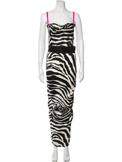 Pre-owned D&g Silk Long Dress W/ Tags In White