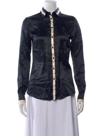 Pre-owned D&g Silk Long Sleeve Blouse In Black